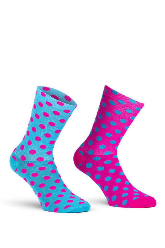 CALZA X TECH TECNICA FUCSIA AZZURRA COLORATE 