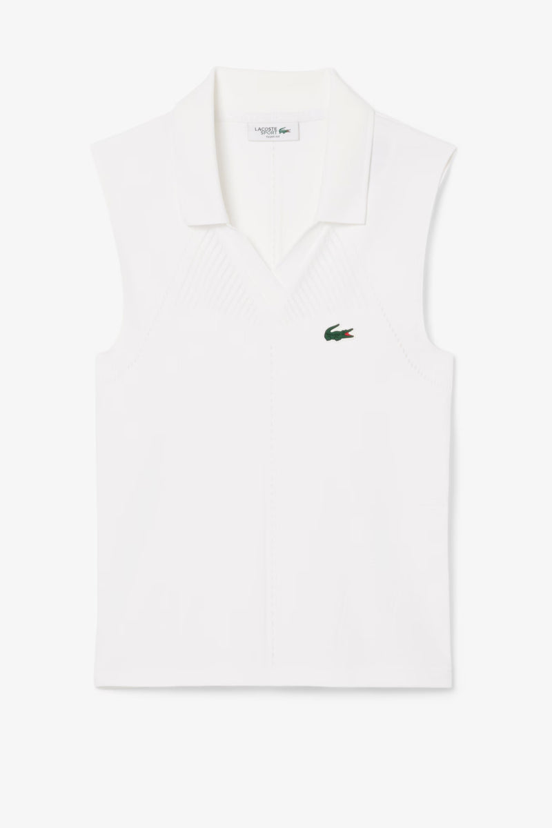 Load image into Gallery viewer, POLO SMANICATA TENNIS LACOSTE BIANCA 

