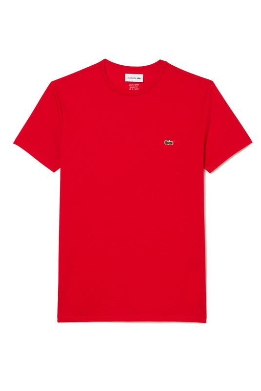 T-SHIRT A GIROCOLLO IN JERSEY DI COTONE PIMA TINTA UNITA 