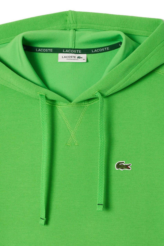 FELPA CON CAPPUCCIO IN PIQUÉ DOUBLE FACE RELAXED FIT 