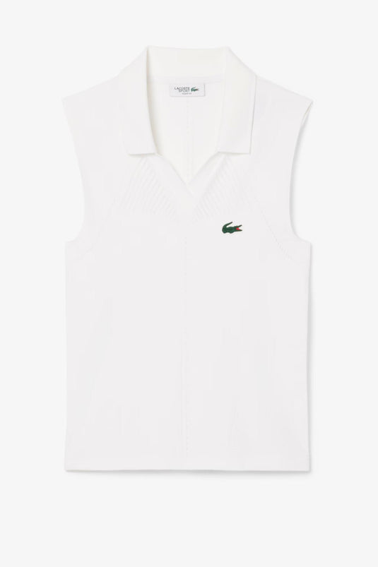 POLO SMANICATA TENNIS LACOSTE BIANCA 
