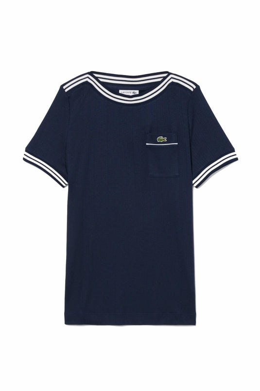 T-SHIRT CON SCOLLO A BARCHETTA LACOSTE 